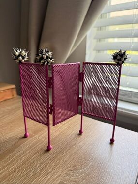 Pink Three-Panel Earring Organizer